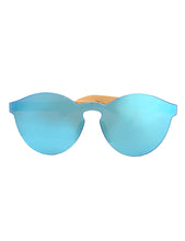 Load image into Gallery viewer, Handmade Bamboo Sunglasses with One piece Blue lens