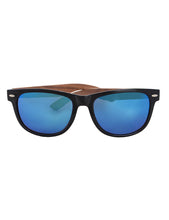 Load image into Gallery viewer, Handmade Walnut Wood Sunglasses with Blue Mirror lens