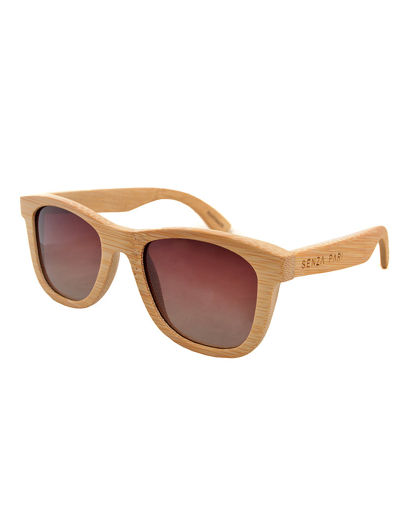 Óculos de Sol em Bambu com Lentes Castanhas Degradé