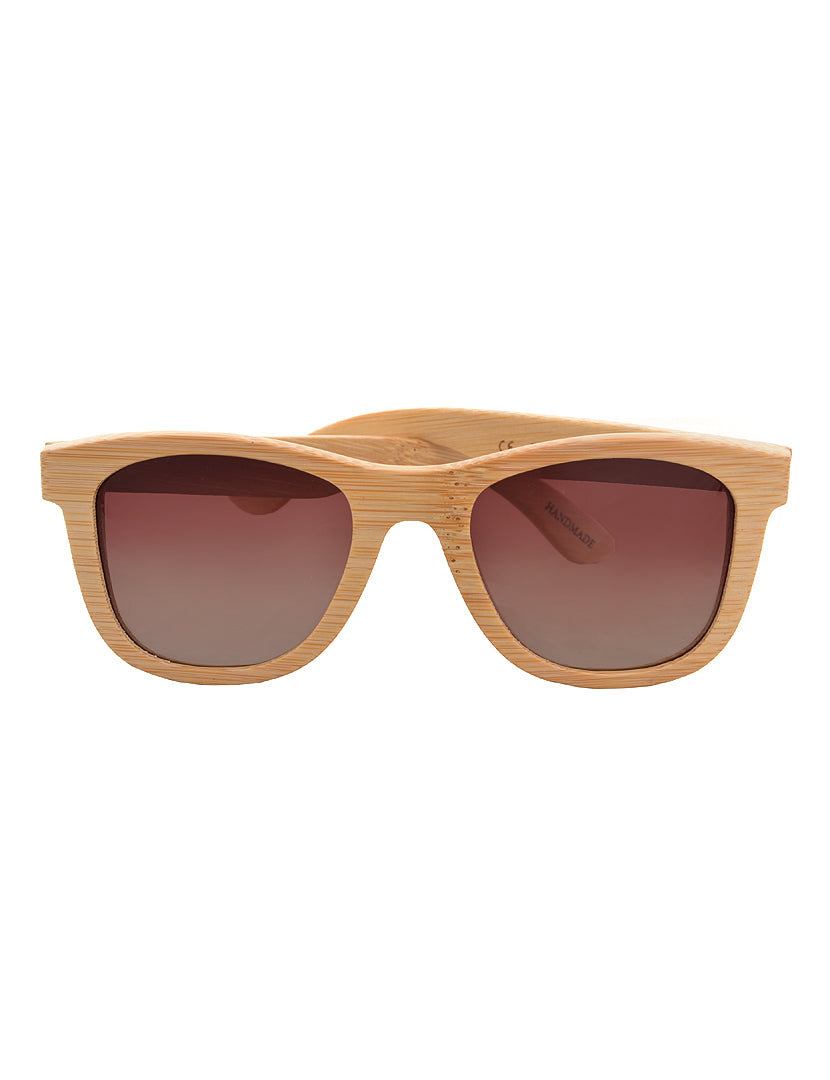 Óculos de Sol em Bambu com Lentes Castanhas Degradé