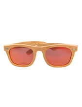 Load image into Gallery viewer, Handmade Bamboo Sunglasses with Red Mirror lens