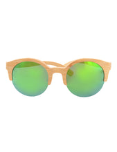 Load image into Gallery viewer, Handmade Bamboo Sunglasses with Green Mirror lens