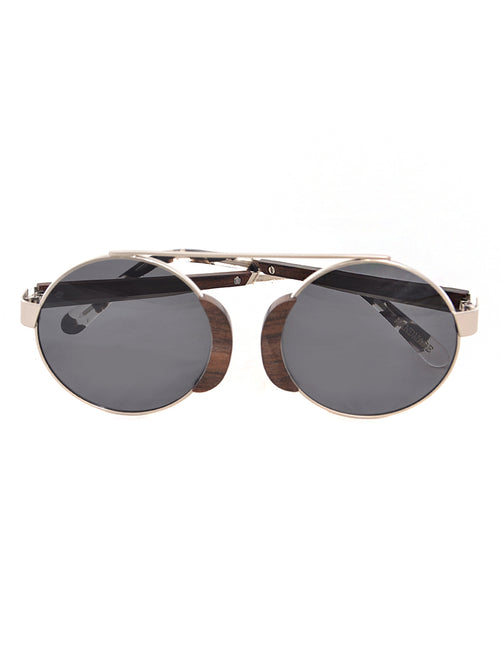 Ebony Wood Sunglasses with Smoky Polarized Lenses